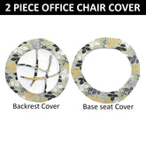 LAZI | 2 peice leaf printed office chair cover on livebetterindia.com